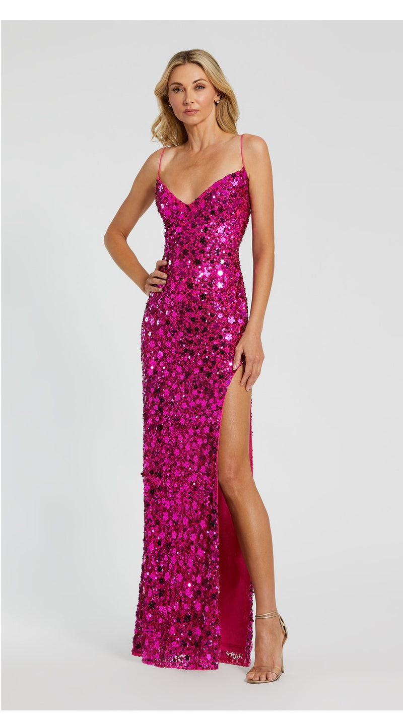 FARA HOTPINK SEQUIN GOWN