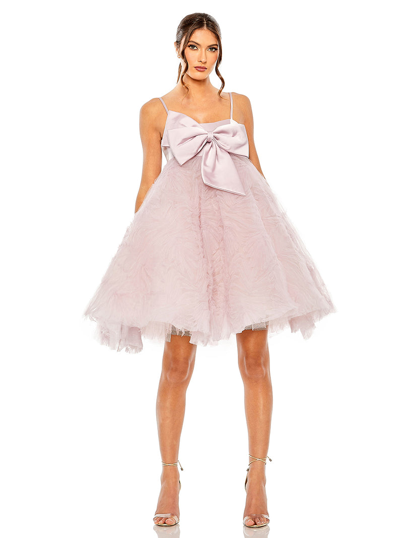 Bow Front Tulle Mini Dress