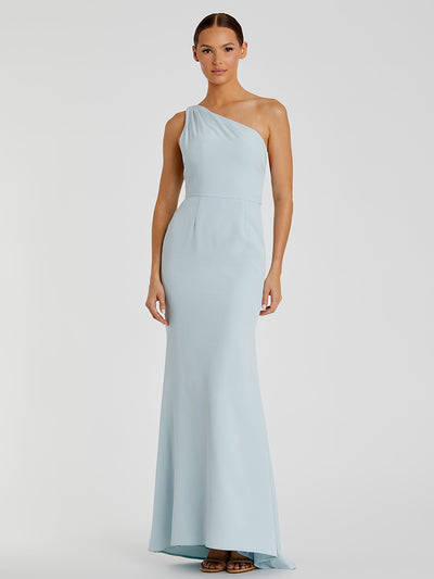 One Shoulder Jersey Mermaid Gown