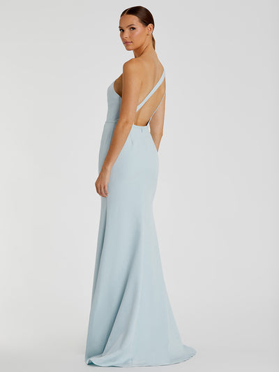 One Shoulder Jersey Mermaid Gown