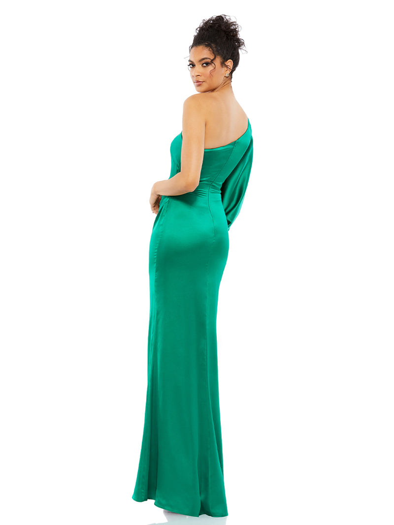 Satin Puff Sleeve Gown