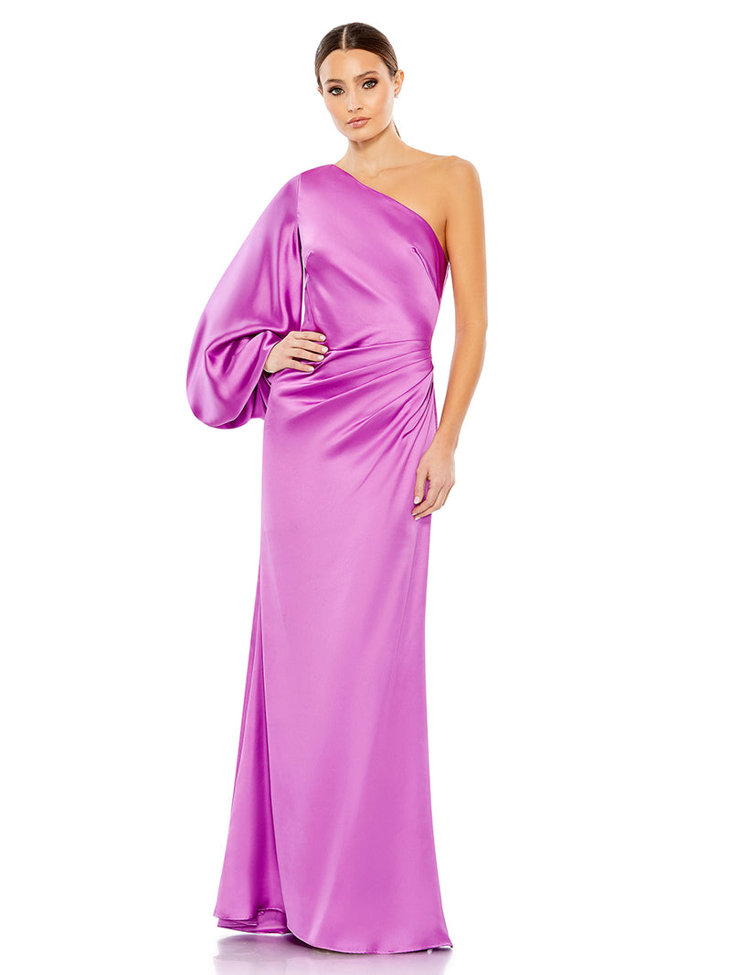 Satin Puff Sleeve Gown