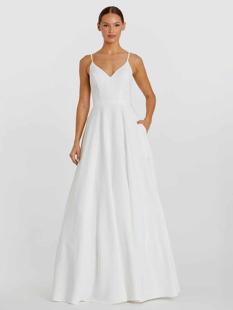 Classic A-Line V-Neck Ballgown