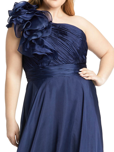 One-shoulder Ruffle Evening Gown (plus)