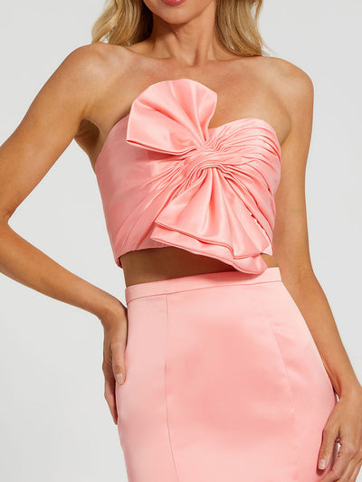 Strapless Bow Top and Mermaid Skirt 2 Piece Set