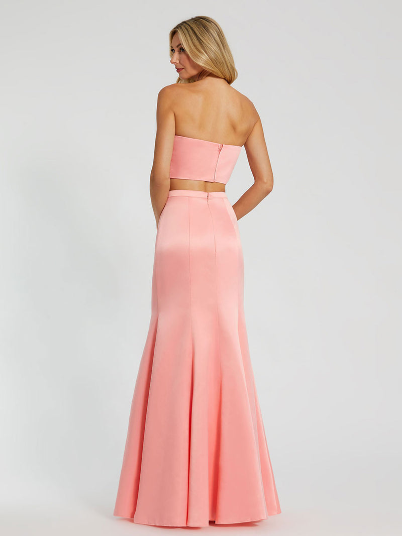Strapless Bow Top and Mermaid Skirt 2 Piece Set