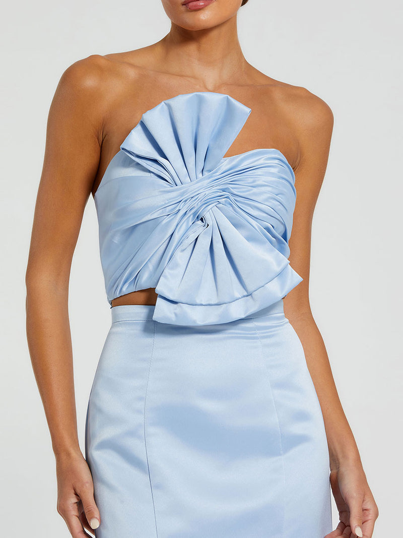 Strapless Bow Top and Mermaid Skirt 2 Piece Set