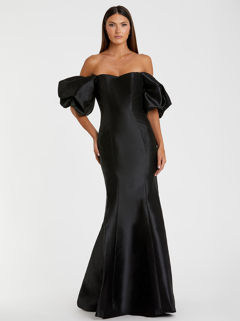 Sweetheart Off The Shoulder Puff Sleeve Gown