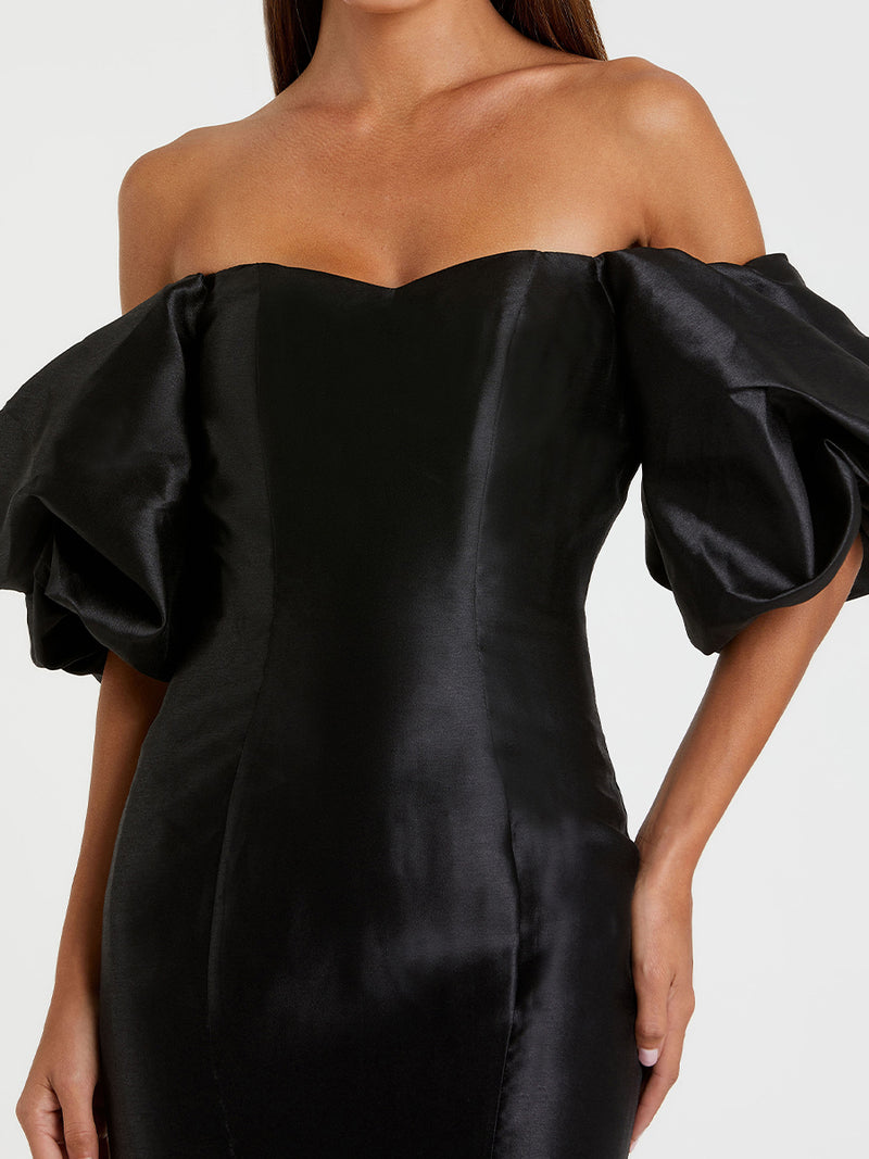 Sweetheart Off The Shoulder Puff Sleeve Gown