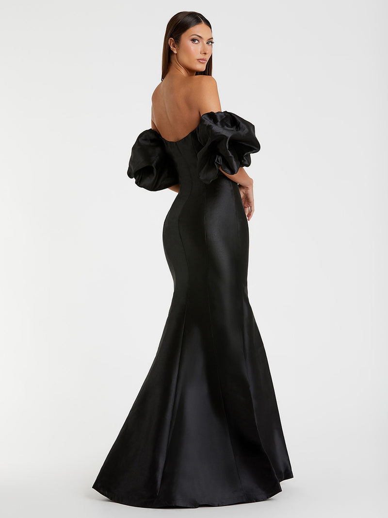 Sweetheart Off The Shoulder Puff Sleeve Gown