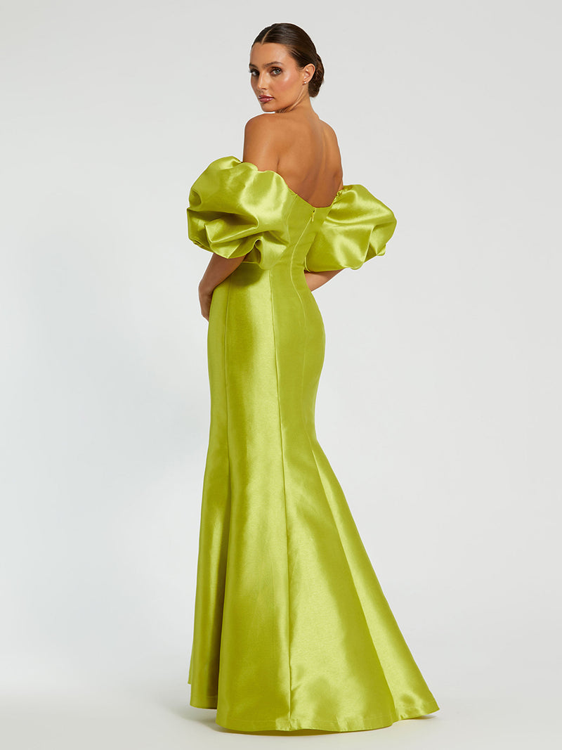 Sweetheart Off The Shoulder Puff Sleeve Gown