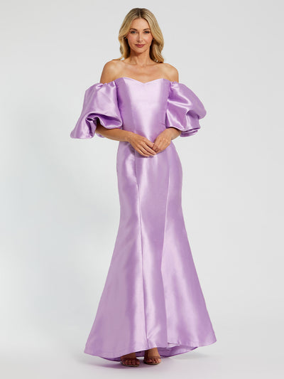 Sweetheart Off The Shoulder Puff Sleeve Gown