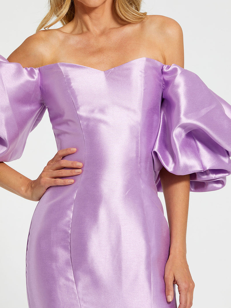 Sweetheart Off The Shoulder Puff Sleeve Gown