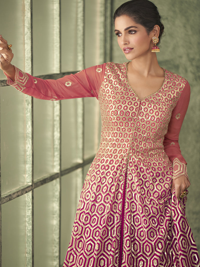 Sabrina Pink and Floral Salwar Suit