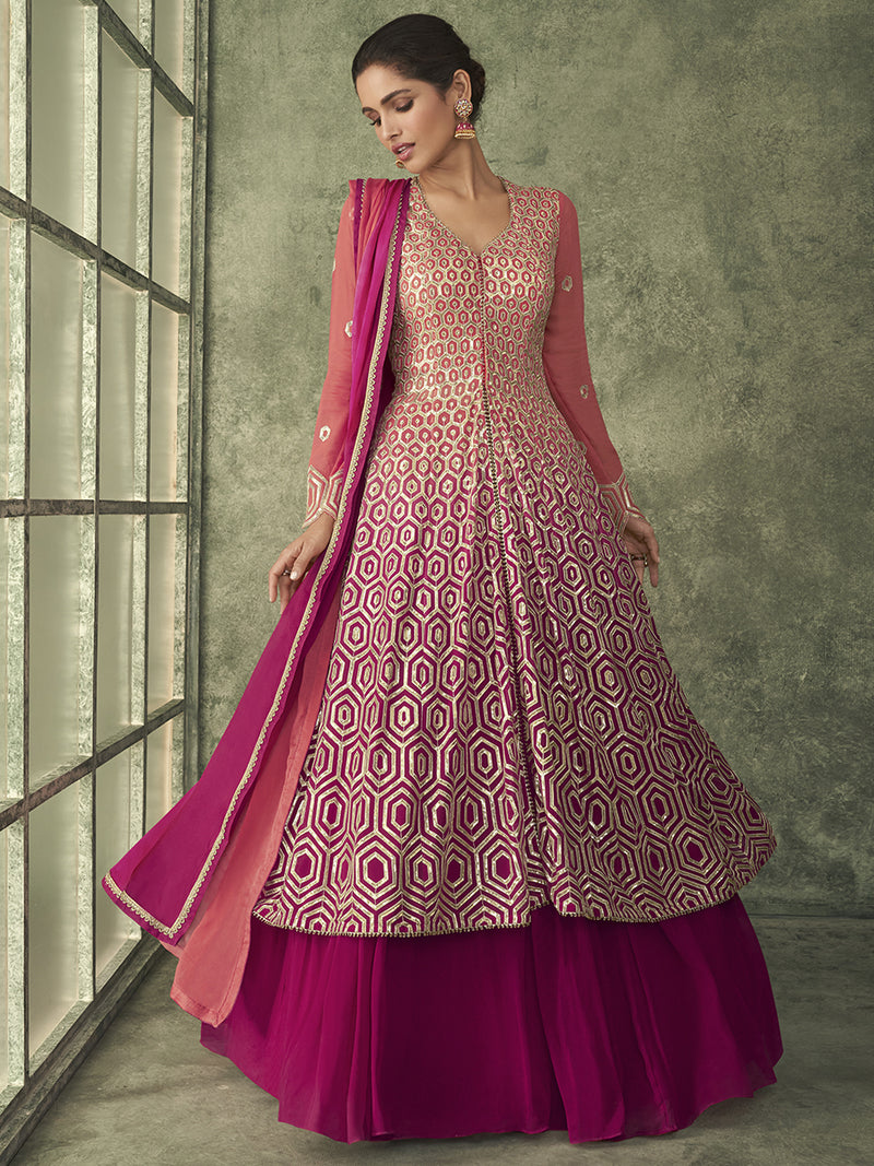 Sabrina Pink and Floral Salwar Suit