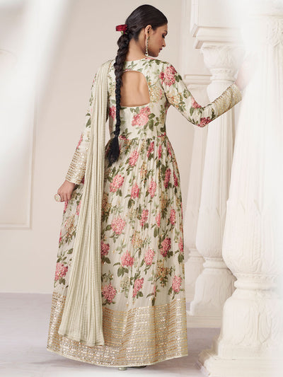 Rabina Floral Organza Silk Salwar Suit