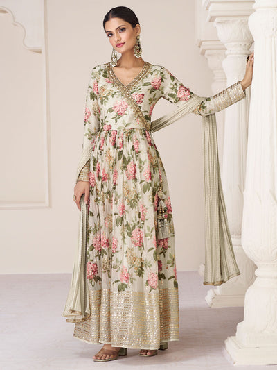 Rabina Floral Organza Silk Salwar Suit