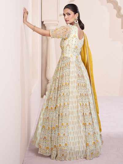 Farah  Silk Embroidery Gown
