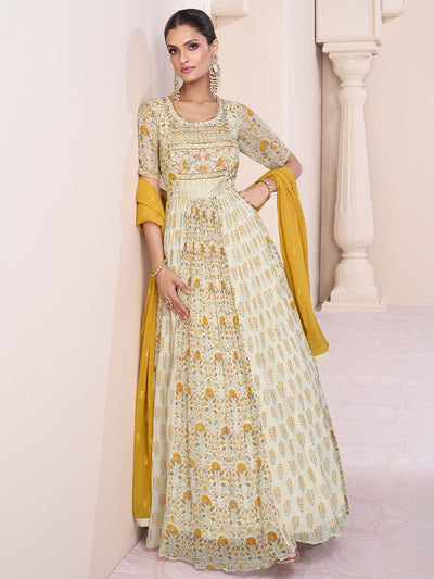 Farah  Silk Embroidery Gown
