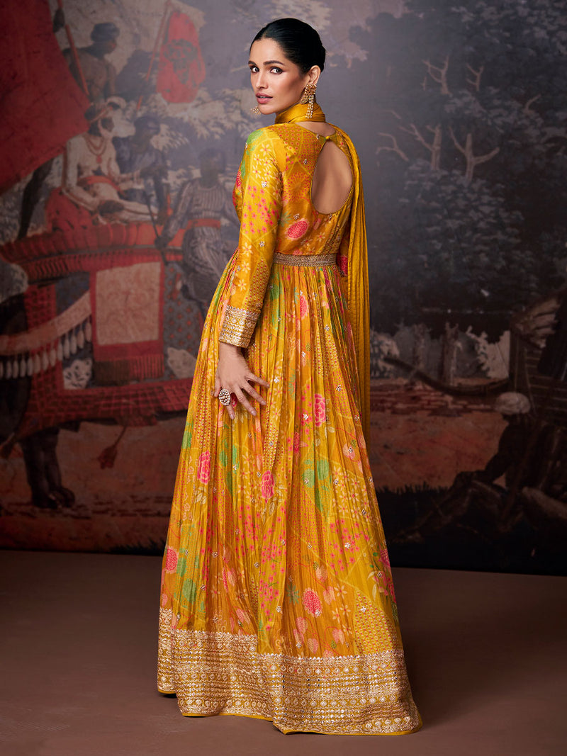 Mustard Yellow Designer Georgette Salwar Suit