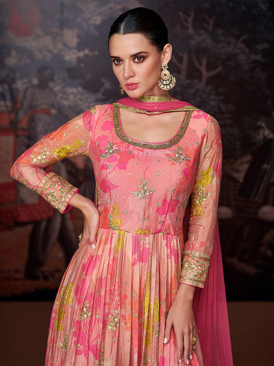 Sea Pink Designer Georgette Salwar Suit