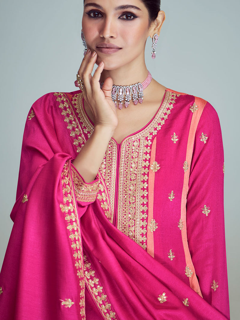 Pink Lemonade Designer Premium Silk Salwar Suit