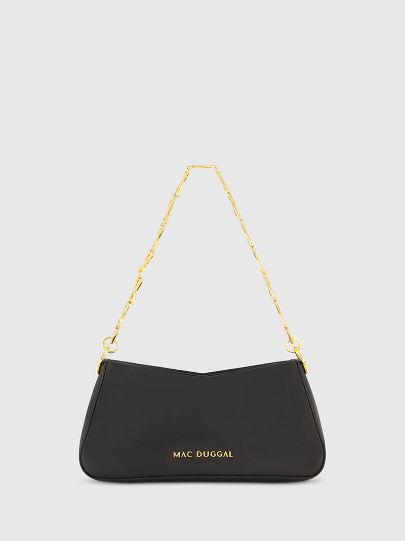 Small Gold Strap Nappa Leather Shoulder Bag