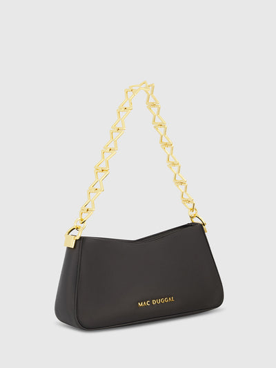 Small Gold Strap Nappa Leather Shoulder Bag
