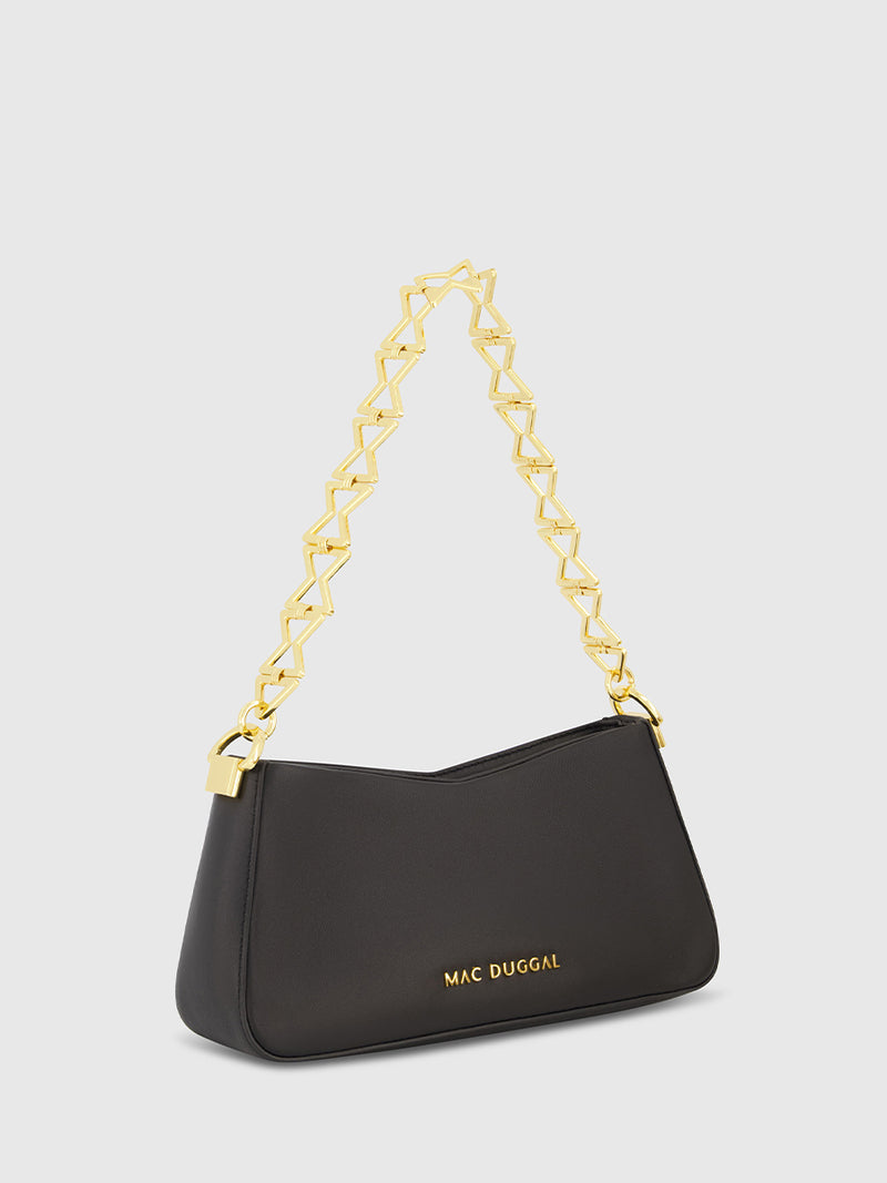 Small Gold Strap Nappa Leather Shoulder Bag