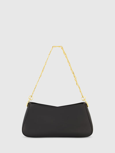 Small Gold Strap Nappa Leather Shoulder Bag