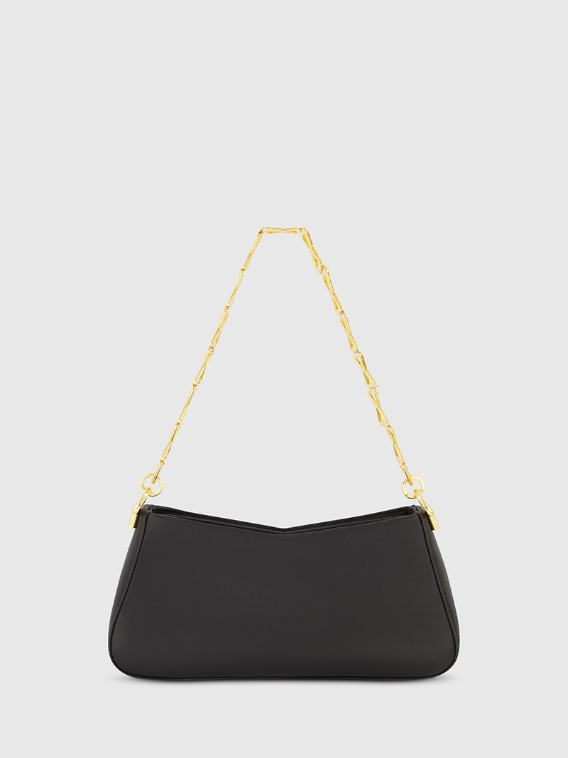 Small Gold Strap Nappa Leather Shoulder Bag