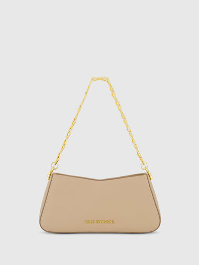 Small Gold Strap Nappa Leather Shoulder Bag