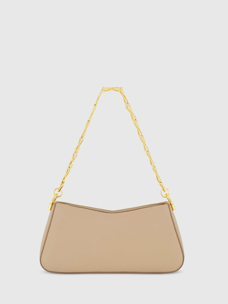 Small Gold Strap Nappa Leather Shoulder Bag
