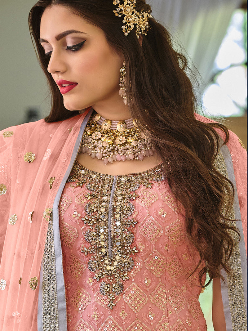 Andrea Peachy and Silver Lace  Shalwar Kameez