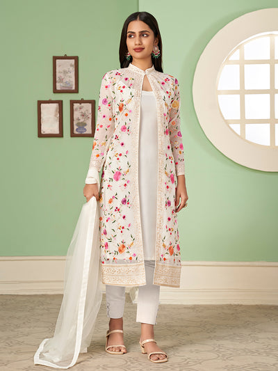 Off-White Designer Georgette Salwar Suit