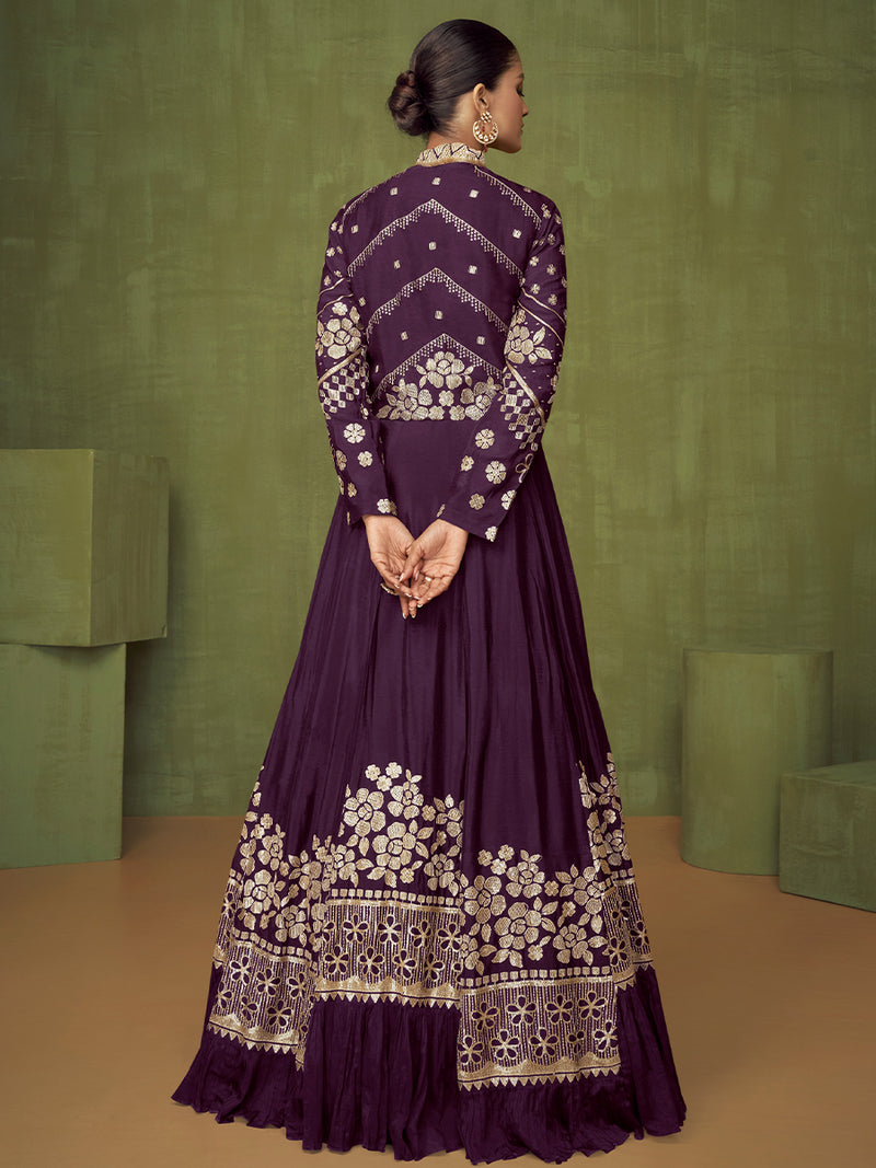 Fazeena Purple and Silver Gown