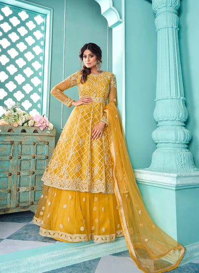 Fazeena Ravishing Yellow Shalwar Kameez