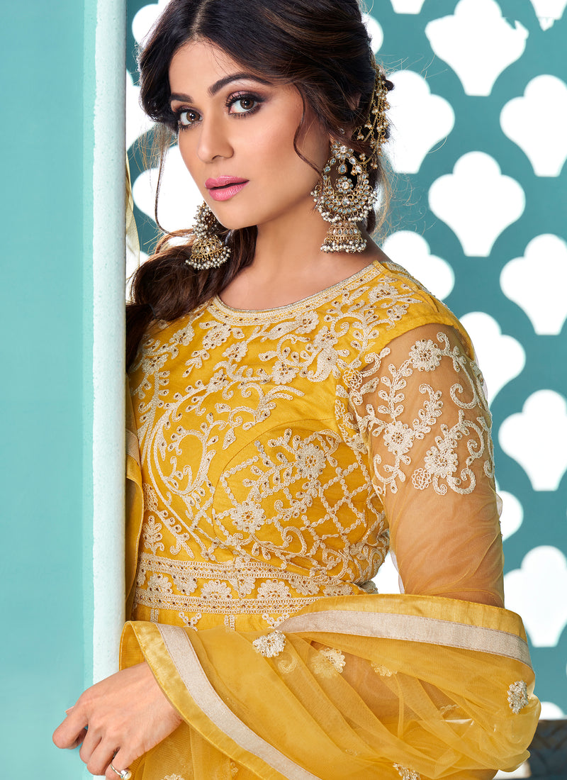 Fazeena Ravishing Yellow Shalwar Kameez