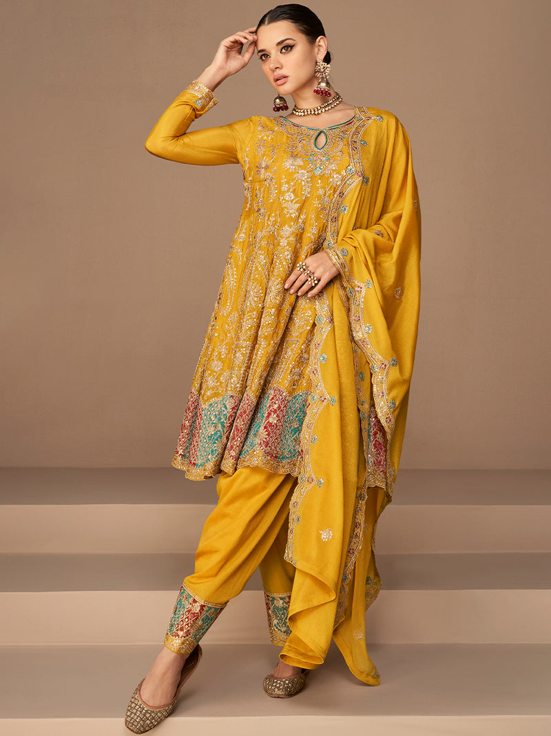 Rafina Designer Chinnon Silk Salwar Suit